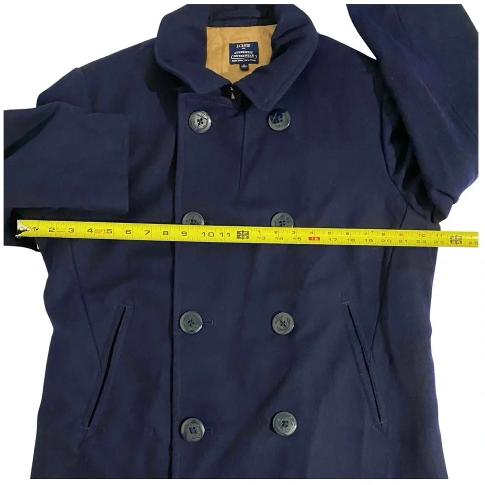 J Crew Dock Icon Wool Blend Pea Coat US Navy Blue Sailor 40s Retro Men’s Medium